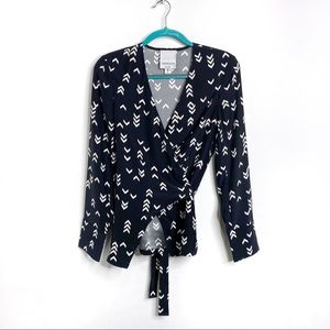 C/MEO Collective Printed Wrap Blouse